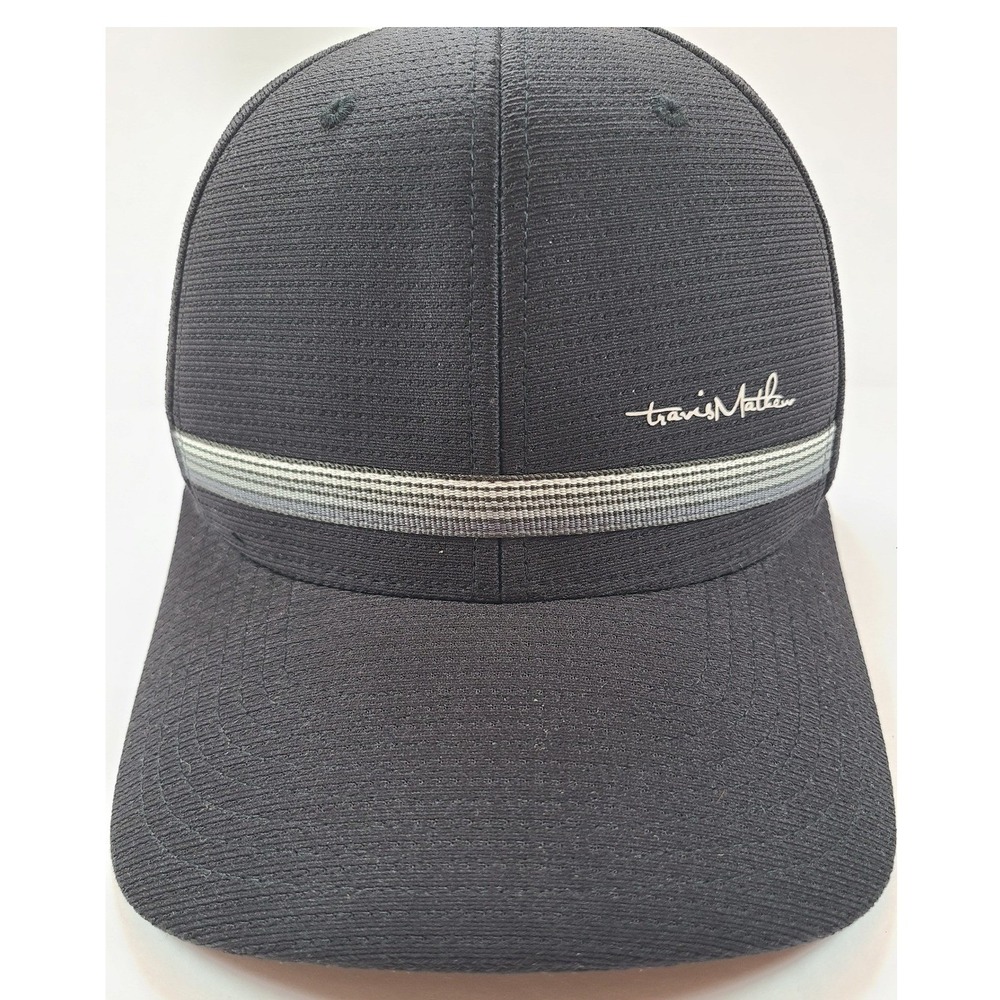 TravisMathew Mens Black Golf Hat Performance Mesh Snapback Adjustable Dad Gift